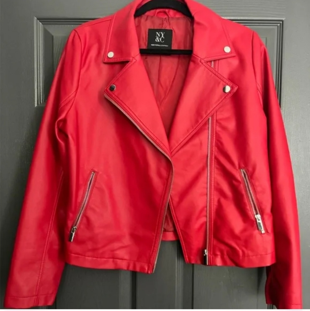 OPEN TO OFFERS - Red Faux Leather Jacket
